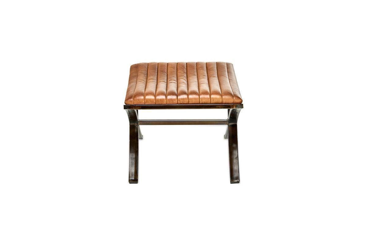 Nkuku Narwana Ribbed Leather Footstool Living Room 6 Nkuku Narwana Ribbed Leather Footstool Living Room