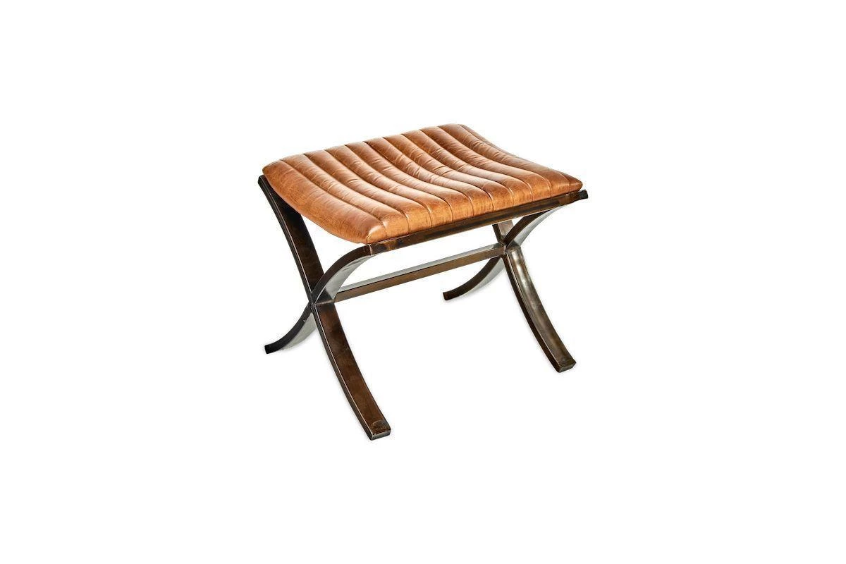 Nkuku Narwana Ribbed Leather Footstool Living Room 5 Nkuku Narwana Ribbed Leather Footstool Living Room