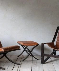 Nkuku Narwana Ribbed Leather Lounger