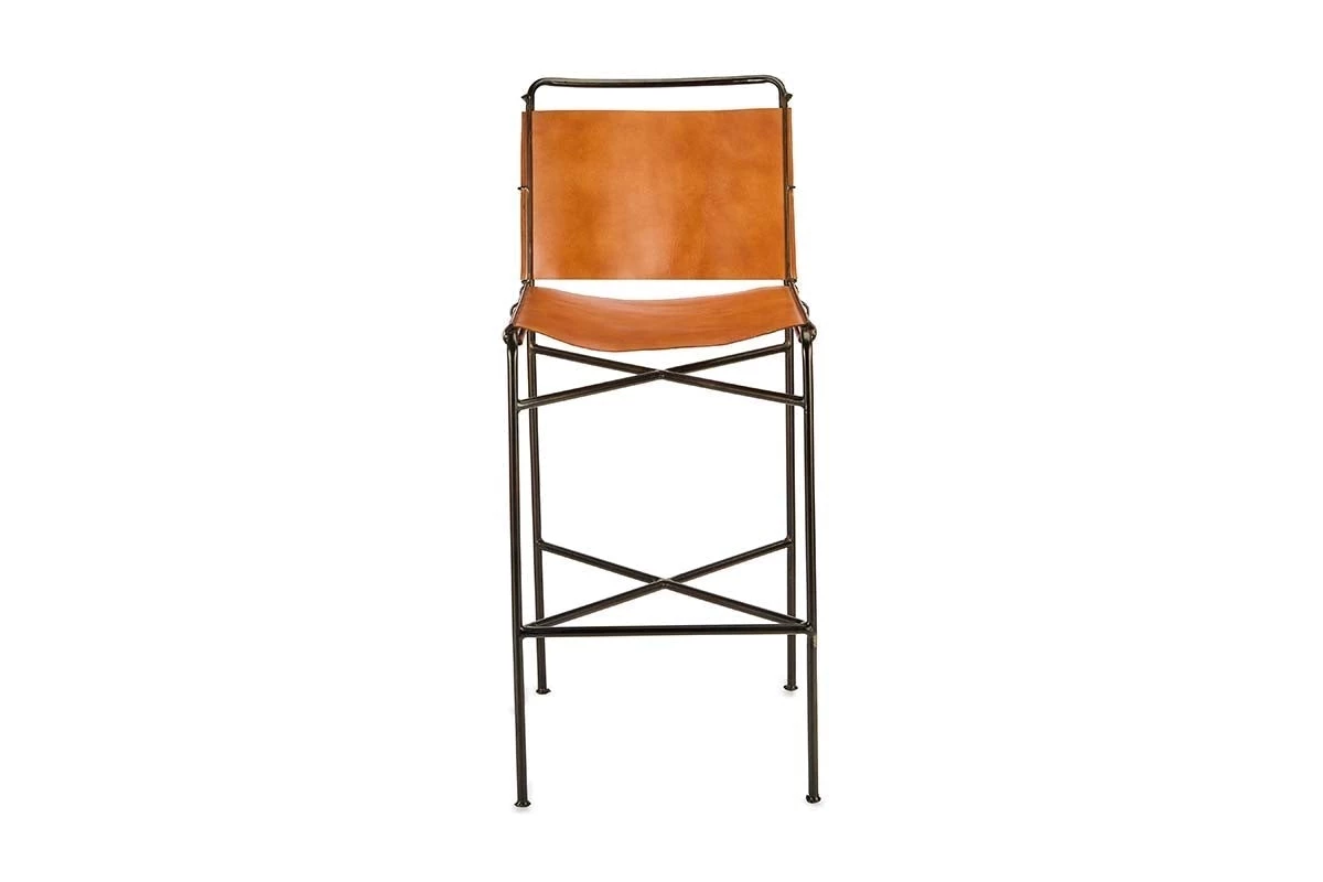 Nkuku Nirmi Leather Sling Back Bar Chair New Arrivals 8 Nkuku Nirmi Leather Sling Back Bar Chair New Arrivals