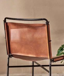 Nkuku New Arrivals Nirmi Leather Sling Back Dining Chair 13 Nkuku New Arrivals Nirmi Leather Sling Back Dining Chair