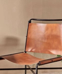 Nkuku New Arrivals Nirmi Leather Sling Back Dining Chair 12 Nkuku New Arrivals Nirmi Leather Sling Back Dining Chair