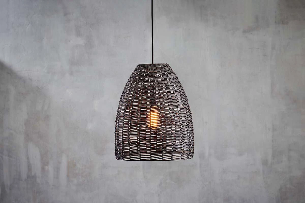 Nkuku Noko Black Wicker Conical Pendant - Medium 3 Nkuku Noko Black Wicker Conical Pendant - Medium