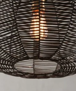 Nkuku Noko Black Wicker Pendant - Small Round Kitchen & Dining Room
