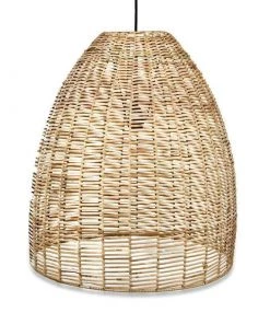 Nkuku Noko Natural Wicker Conical Pendant - Large