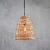Nkuku Noko Natural Wicker Conical Pendant - Medium