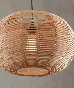Nkuku Noko Natural Wicker Pendant - Small Round Living Room
