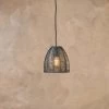 Nkuku Noko Wicker Conical Pendant - Black - Extra Small