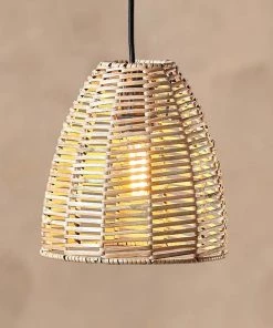 Nkuku Noko Wicker Conical Pendant - Natural - Extra Small Kitchen & Dining Room