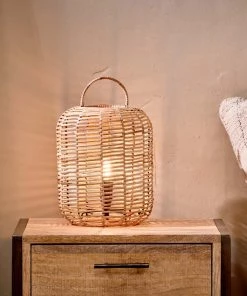 Nkuku Noko Wicker Lamp - Extra Small Bedroom