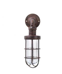 Nkuku Obere Caged Outdoor Light - Rust
