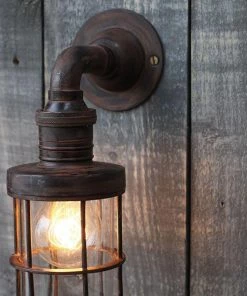Nkuku Obere Caged Outdoor Light - Rust