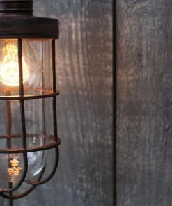 Nkuku Obere Caged Outdoor Light - Rust
