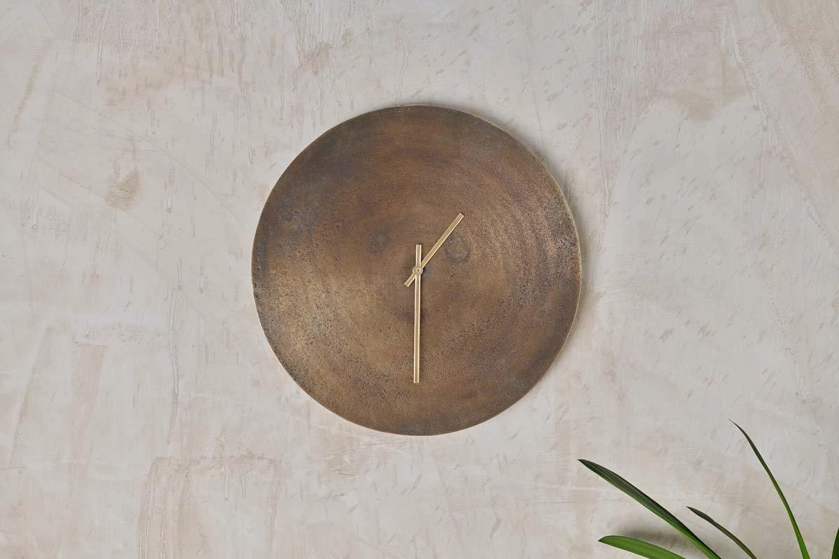 Nkuku Home Accessories Okota Wall Hung Clock - Antique Brass 3 Nkuku Home Accessories Okota Wall Hung Clock - Antique Brass