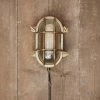 Nkuku Oshi Brass Oval Outdoor Bulkhead Light - Brass Outdoor Lighting