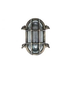 Nkuku Oshi Brass Oval Outdoor Bulkhead Light - Iron