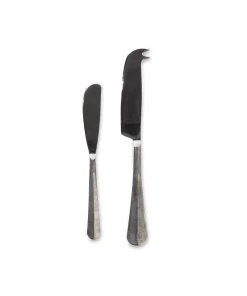 Nkuku Osko Cheese & Butter Knife Set - Brushed Silver (Set Of 2) Tableware
