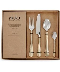 Nkuku Osko Cutlery Set - Brushed Gold (Set Of 16) 8 Nkuku Osko Cutlery Set - Brushed Gold (Set Of 16)