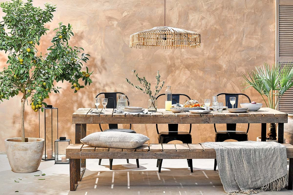 Nkuku Oso Wooden Bench - 220cm Garden Furniture 3 Nkuku Oso Wooden Bench - 220cm Garden Furniture