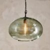Nkuku Hallway & Bootroom Otoro Glass Pendant - Green Smoke - Large Round
