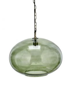 Nkuku Hallway & Bootroom Otoro Glass Pendant - Green Smoke - Large Round 10 Nkuku Hallway & Bootroom Otoro Glass Pendant - Green Smoke - Large Round