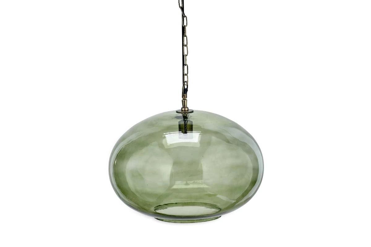 Nkuku Hallway & Bootroom Otoro Glass Pendant - Green Smoke - Large Round 6 Nkuku Hallway & Bootroom Otoro Glass Pendant - Green Smoke - Large Round