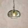 Nkuku Hallway & Bootroom Otoro Glass Pendant - Green Smoke - Small Round