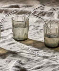 Nkuku Tableware Ouzoud Glass Straws - Clear (Set Of 6)