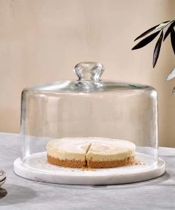 Nkuku Ovah Marble Cake Dome - White New Arrivals