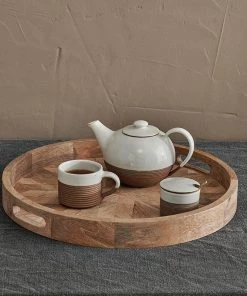 Nkuku Pawi Mango Wood Tray Round Serveware
