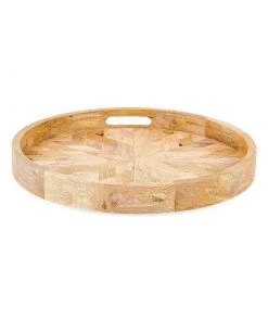 Nkuku Pawi Mango Wood Tray Round Serveware