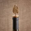 Nkuku Table Accessories Poplar Leaf Brass Bottle Stopper