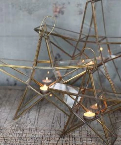 Nkuku Home Accessories Sanwi Standing Star Brass