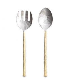 Nkuku Tableware Sirkali Salad Server Set - Brushed Gold (Set Of 2)