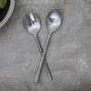 Nkuku Sirkali Salad Server Set - Brushed Silver (Set Of 2)