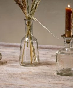 Nkuku Sirsa Glass Candlestick - Clear Home Accessories