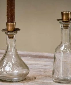 Nkuku Sirsa Glass Candlestick - Clear Home Accessories