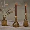 Nkuku Sirsa Glass Candlestick - Sepia Home Accessories