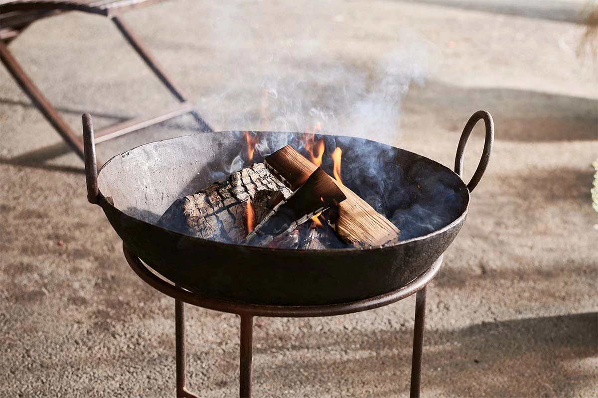 Nkuku Reclaimed Iron Kadai Fire Pit - Small 6 Nkuku Reclaimed Iron Kadai Fire Pit - Small