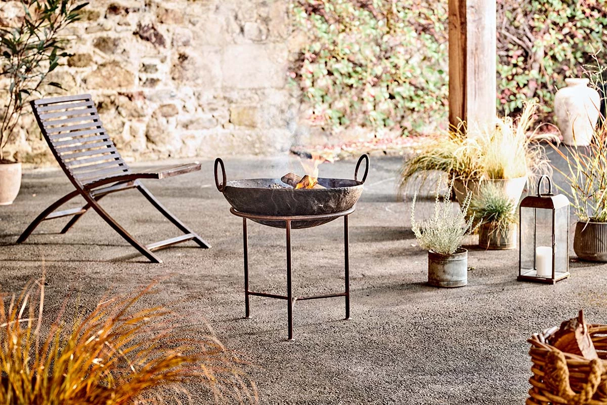 Nkuku Reclaimed Iron Kadai Fire Pit - Small 3 Nkuku Reclaimed Iron Kadai Fire Pit - Small