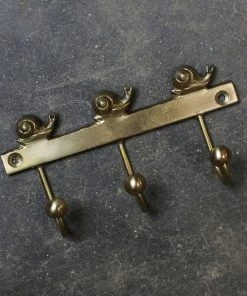 Nkuku Snail Brass Hooks (Set Of 2) Decorative Hooks