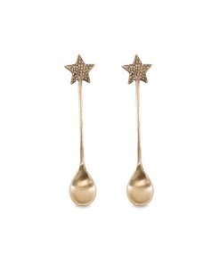 Nkuku Star Spoon Gift Set - Antique Brass (Set Of 2) Tableware