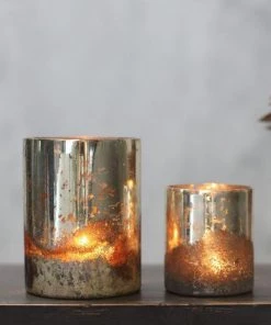 Nkuku Tabia Rustic Silver Tealight Home Accessories