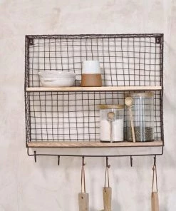 Nkuku Tamba Shelf With Hooks Home Accessories