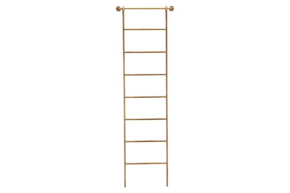 Nkuku Temur Iron Decorative Ladder - Brass 6 Nkuku Temur Iron Decorative Ladder - Brass
