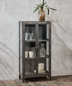 Nkuku Tiko Iron & Glass Small Cabinet Living Room