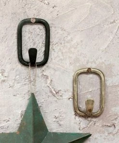 Nkuku Tima Square Hook - Antique Black (Set Of 2) Decorative Hooks