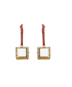 Nkuku Gifts Under £50 Tiny Kiko Box Decorations - Brass (Set Of 2)