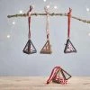 Nkuku Gifts Under £50 Tiny Kiko Triangular Decorations (Set Of 2)
