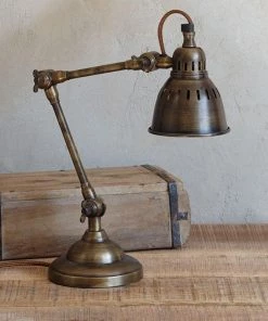 Nkuku Tubu Antique Brass Desk Lamp